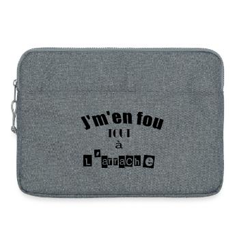 Je m'en fou, je vais à l'arrache - Sacoche pour ordinateur portable 15 pouces - gris chiné - Devant
