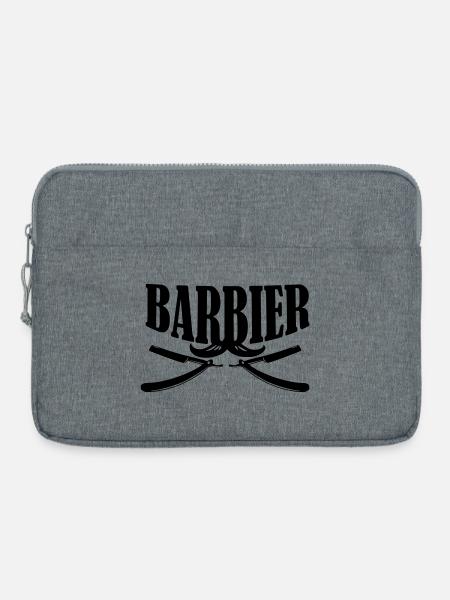 barber barbier shirt - Laptoptasche 15" - Grau meliert
