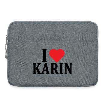 T-Shirt Ich liebe Karin T-Shirt Geschenkidee - Laptoptasche 15" - Grau meliert - Vorne