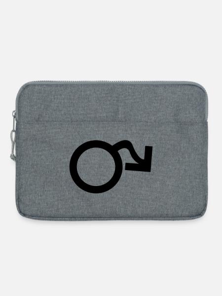 Symbol männlich hängend - Laptoptasche 15" - Grau meliert