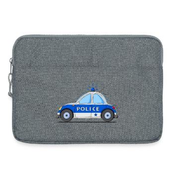 Voiture de Police Bleu - Sacoche pour ordinateur portable 15 pouces - gris chiné - Devant
