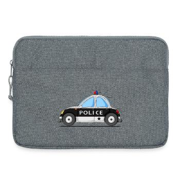 Polizeiauto Police Schwarz - Laptoptasche 15" - Grau meliert - Vorne