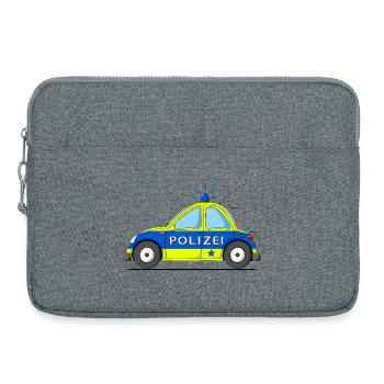 Voiture de police Bleu Jaune - Sacoche pour ordinateur portable 15 pouces - gris chiné - Devant