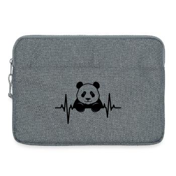 Panda im EKG – Süßes Tierdesign - Laptoptasche 15" - Grau meliert - Vorne