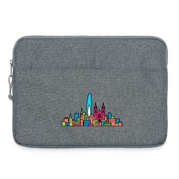 Geneva City Skyline Jet d'Eau Moderne Kunst - Laptoptasche 15" - Grau meliert - Vorne