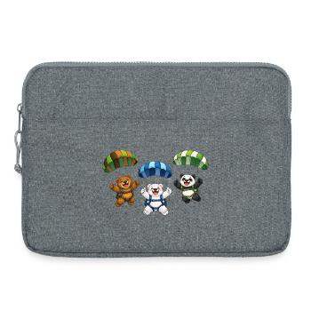 Trois ours sautent en parachute - Sacoche pour ordinateur portable 15 pouces - gris chiné - Devant