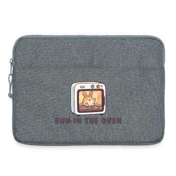 Femme enceinte dans un chignon dans le four – drôle de femme - Sacoche pour ordinateur portable 15 pouces - gris chiné - Devant