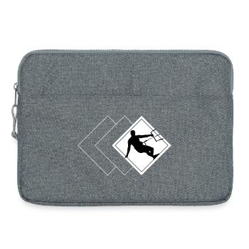 quadrat_kitesurfer_weiss - Laptop bag 15" - heather grey - Front