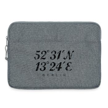 Berliner Koordinaten Berlin (Vintage/Schwarz) - Laptoptasche 15" - Grau meliert - Vorne