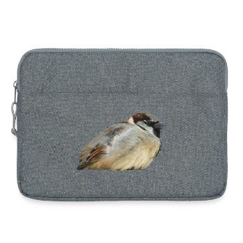 Pastell-Sperling im Wald - Laptoptasche 15" - Grau meliert - Vorne
