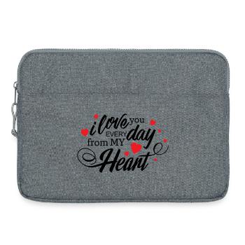 I love you every day my heart eternal love - Laptop bag 15" - heather grey - Front