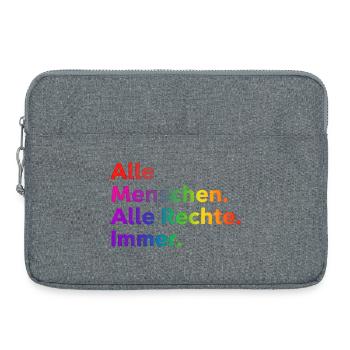 All People All Rights Always Statement - Laptop bag 15" - heather grey - Front
