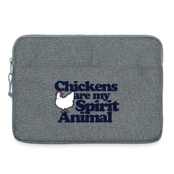 Les poules sont mon animal spirituel - Sacoche pour ordinateur portable 15 pouces - gris chiné - Devant