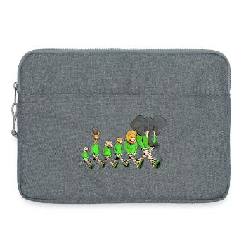 Animaux de la Savane en promenade - Sacoche pour ordinateur portable 15 pouces - gris chiné - Devant