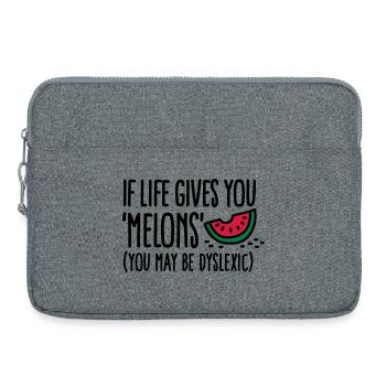 If live gives you melons, you may be dyslexic - Sacoche pour ordinateur portable 15 pouces - gris chiné - Devant