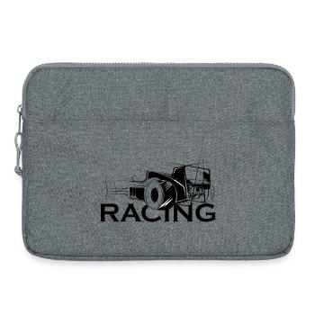 Icône d’illustration de course Icône de logo Voiture de course - Sacoche pour ordinateur portable 15 pouces - gris chiné - Devant