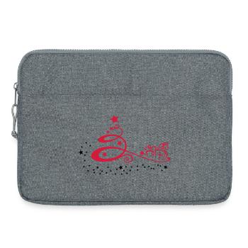 Weihnachtsbaum mit Sternen und Geschenken - Laptoptasche 15" - Grau meliert - Vorne