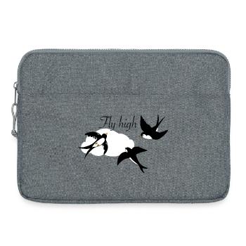 Hirondelles élégantes en vol avec nuage - Sacoche pour ordinateur portable 15 pouces - gris chiné - Devant