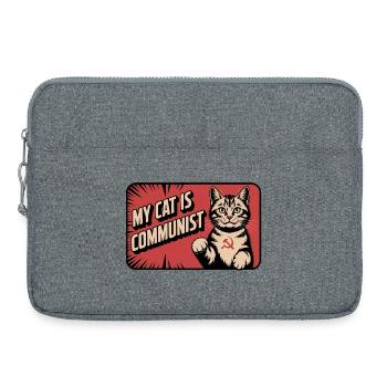 Meine Katze ist Kommunistin - Lustige Katze PropagandaT-Shirt - Laptoptasche 15" - Grau meliert - Vorne