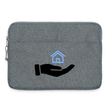 Hand holding house property - Laptop bag 15" - heather grey - Front