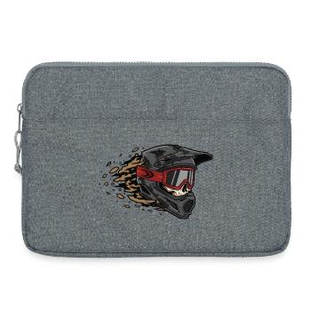 Skull Fahrrad MTB Mountainbike Rennrad Design - Laptoptasche 15" - Grau meliert - Vorne