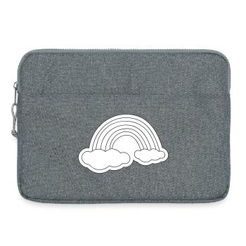 Arc-en-ciel minimaliste sur nuages - Sacoche pour ordinateur portable 15 pouces - gris chiné - Devant