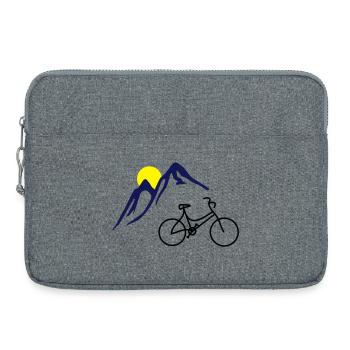 Vélo, montagnes et soleil - Sacoche pour ordinateur portable 15 pouces - gris chiné - Devant