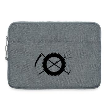 Fork scythe gear farmer icon - Laptop bag 15" - heather grey - Front