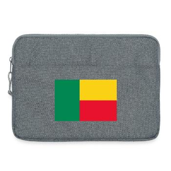 sticker flag of Benin Aufkleber Fahne Benin - Laptop bag 15" - heather grey - Front