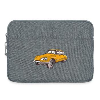 Gelber Vintage Wagen Illustration - Laptoptasche 15" - Grau meliert - Vorne