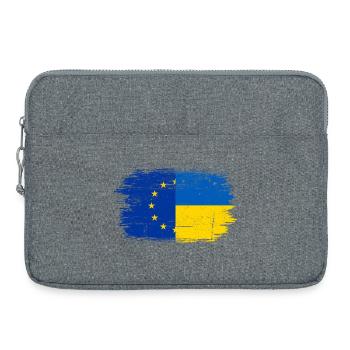 EU Ukraine Flagge Fusion - Laptoptasche 15" - Grau meliert - Vorne