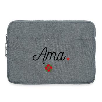 Ama et Lauburu. Maman en Basque - Sacoche pour ordinateur portable 15 pouces - gris chiné - Devant