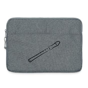 Dessin de flûte - Sacoche pour ordinateur portable 15 pouces - gris chiné - Devant