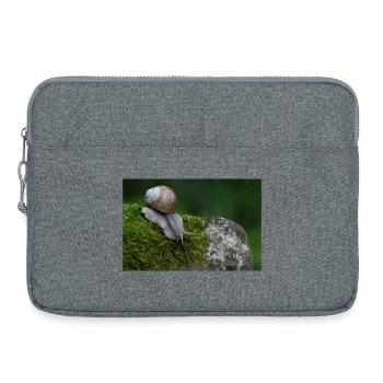 Escargot sur mousse - Sacoche pour ordinateur portable 15 pouces - gris chiné - Devant