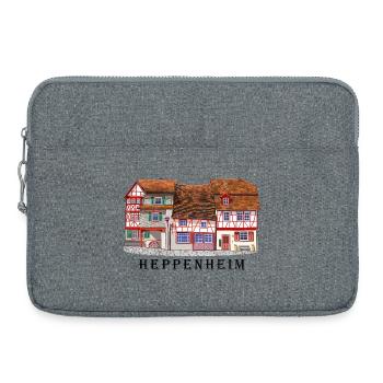 Heppenheim Altstadt., Amtsgasse Fachwerk, Odenwald - Laptoptasche 15" - Grau meliert - Vorne