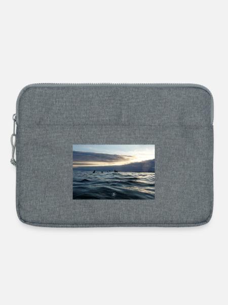 Crépuscule sur les vagues - Laptop bag 15" - heather grey