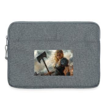 Viking Woman Illustration Poster - Laptop bag 15" - heather grey - Front
