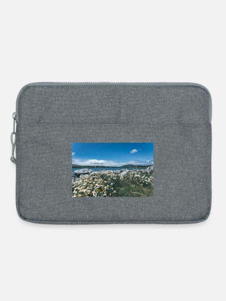 Blühende Küstenlandschaft - Laptoptasche 15" - Grau meliert