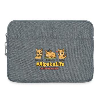 Alpaca Leben: Fressen, Schlafen, Selfie - Laptoptasche 15" - Grau meliert - Vorne