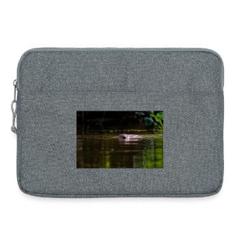 Beaver Swimming Toward Camera in Shallow Water - Laptop bag 15" - heather grey - Front