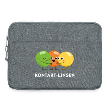 Kontakt-Linsen – Süßer Sprachwitz - Laptoptasche 15" - Grau meliert - Vorne
