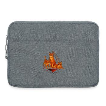 Chats géométriques dans un cadre en diamant - Sacoche pour ordinateur portable 15 pouces - gris chiné - Devant