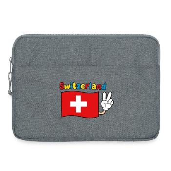 Schweiz Flagge - Laptoptasche 15" - Grau meliert - Vorne