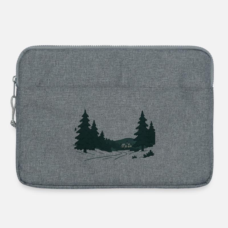 Nachtwaldpfad ins Weihnachten - Laptoptasche 15" - Grau meliert