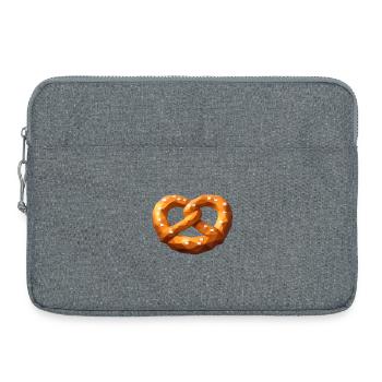 Low poly bretzel orange polygonal - Sacoche pour ordinateur portable 15 pouces - gris chiné - Devant