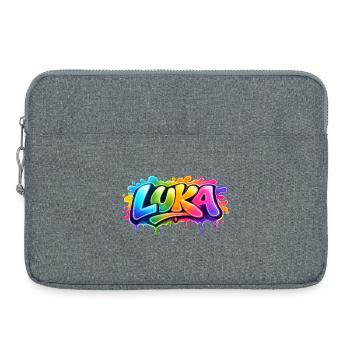 Graffiti  LUKA Prénom cadeau idéal imprimable  - Sacoche pour ordinateur portable 15 pouces - gris chiné - Devant