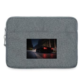Voiture de sport nocturne sur la route - Sacoche pour ordinateur portable 15 pouces - gris chiné - Devant