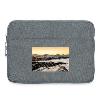 Lever de soleil alpin sur les montagnes Agrafa - Sacoche pour ordinateur portable 15 pouces - gris chiné - Devant
