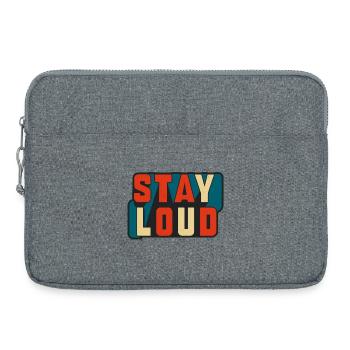 Stay Loud Retro Block Text - Laptoptasche 15" - Grau meliert - Vorne