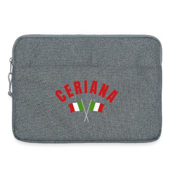 Ceriana avec drapeaux italiens croisés - Sacoche pour ordinateur portable 15 pouces - gris chiné - Devant